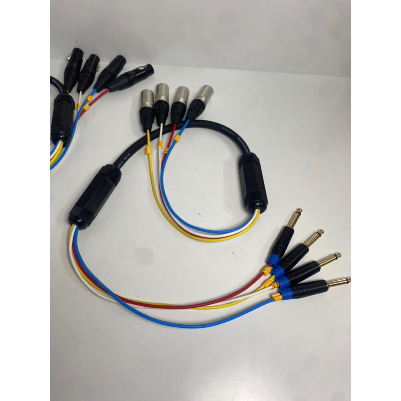 Sợi cap 4 line đầu canon đực đầu 6 ly dùng đầy 4 kênh dài 1m