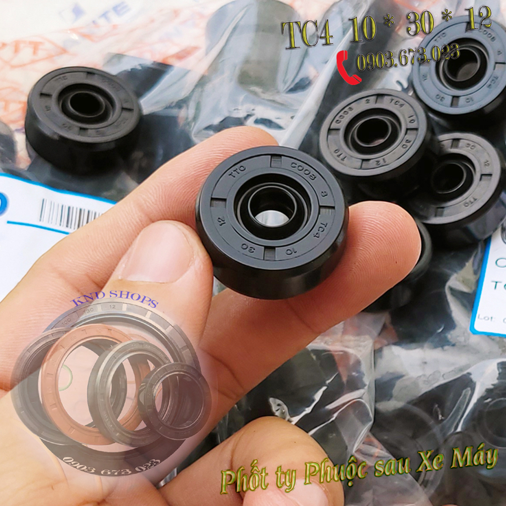 Phốt ty phuộc sau xe máy Honda Click NOK TC4 10*30*12 | TTO TC4 10*30*12 loại vòng đệm 1 lò xo | KND Shops