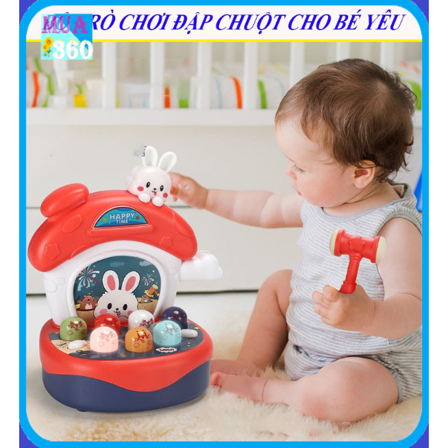 Trò Chơi Ngôi Nhà Thỏ Trò chơi giải trí Đập Chuột Có Nhạc cho bé - Đồ chơi âm nhạc đập chuột