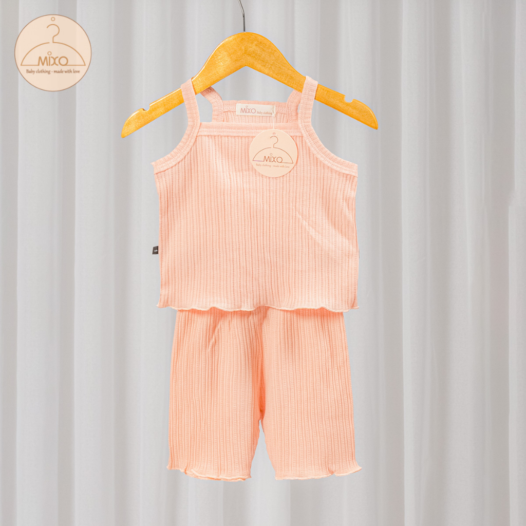 Bộ quần áo cho bé gái MIXOBABY bộ bé gái 2 dây mùa hè chất cotton mát mẻ mặc nhà, bé từ 0-5 tuổi 9-20kg