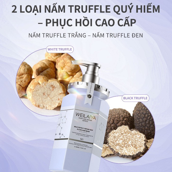 Dầu Hấp Tóc Phục Hồi Đa Tầng Weilaiya Chiết Xuất Nấm Truffle Hàn Gắn Liên Kết Tóc Cho Tóc Khô Xơ Chai 450ml