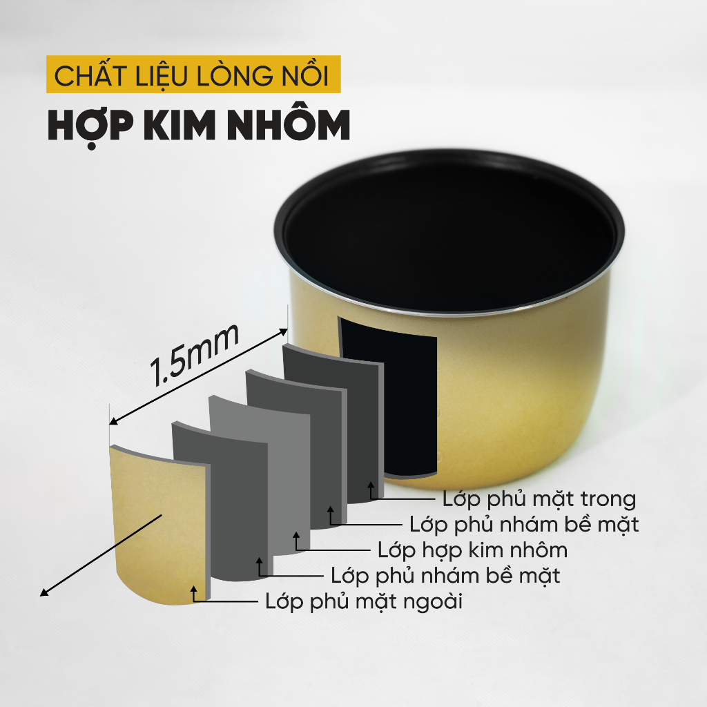 Nồi cơm điện mini KUSCHELN 1 lít 400W nấu nhanh chuẩn Đức dành cho sinh viên, gia đình 1-2 người ăn - KRC023-1.0B