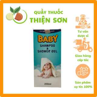 Sữa tắm gội thảo dược baby shampoo & shower gel - chai 200ml - giúp giữ ẩm, làm mát da cho bé