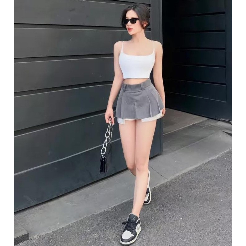 Áo 2 dây nhọn Mugung Áo croptop hai dây A30