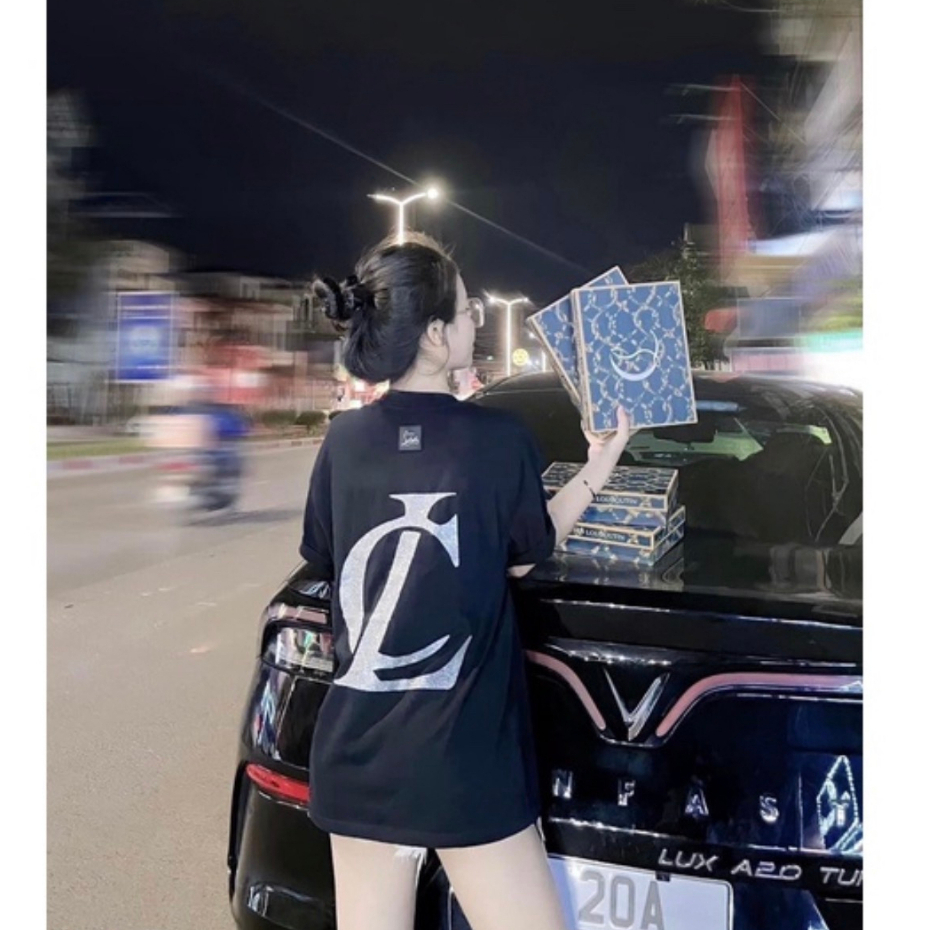 Áo Phông Chistian Louboutin Kim Tuyến In Nhũ Cao Cấp , Áo Thun Chất Liệu Cotton Dày Dặn Cực Hot 2023