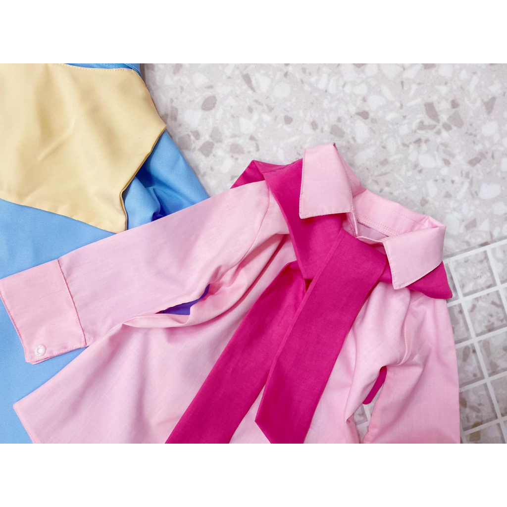 Áo sơ mi thủy thủ- áo sơ mi phối màu cho bé gái 6-20kg