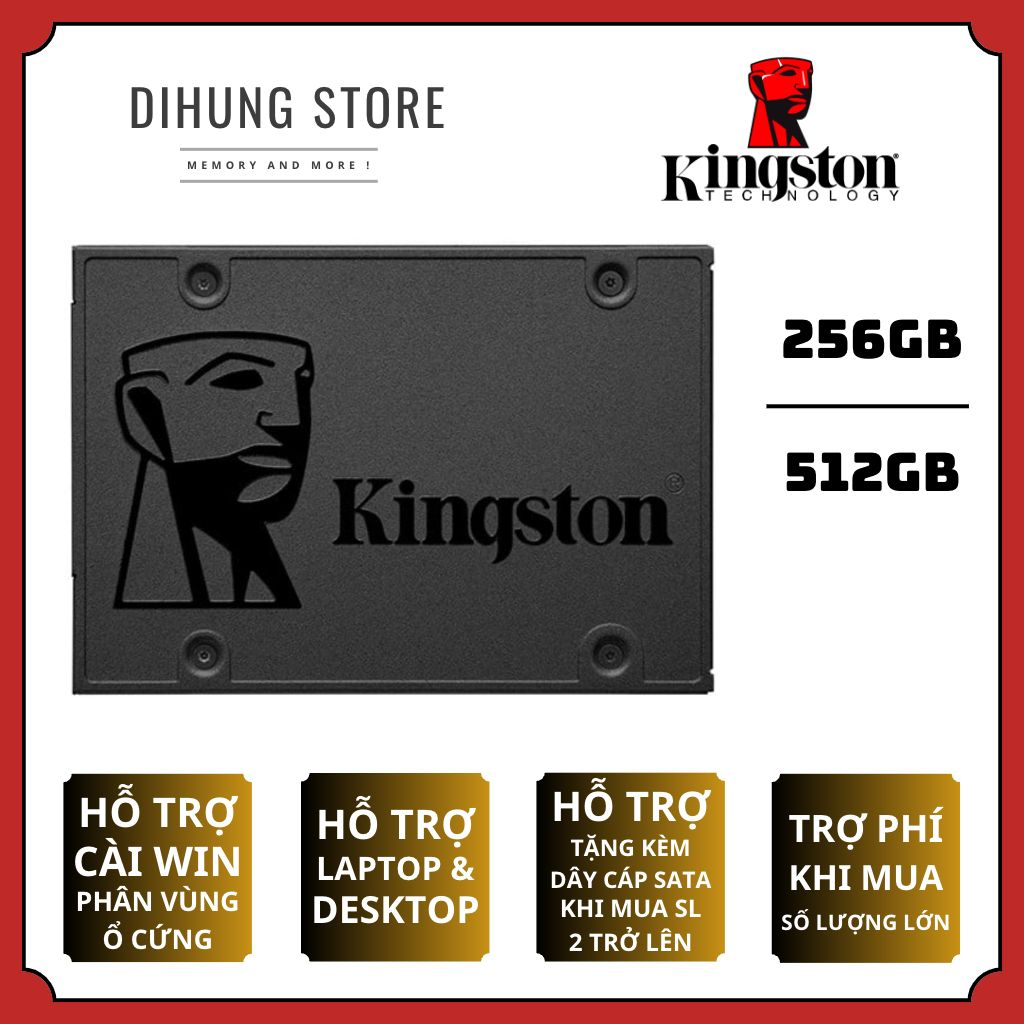 Ổ cứng SSD 256GB / 512GB Kingston A400 Sata III 6Gb/s TLC