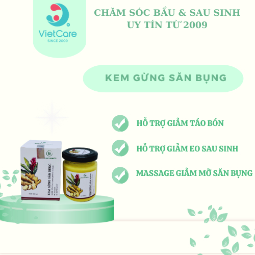 Kem gừng săn bụng VIETCARE/giảm mỡ, săn bụng sau sinh/