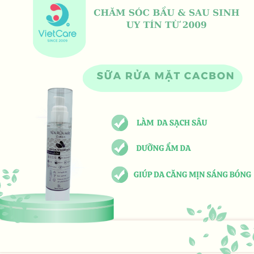 Sữa rửa mặt cacbon VIETCARE/ sạch da, kiềm dầu/