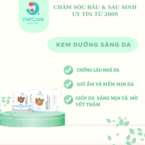 Kem dưỡng sáng da hạnh nhân VIETCARE/sáng da/ giữ ẩm, mờ thâm nám/