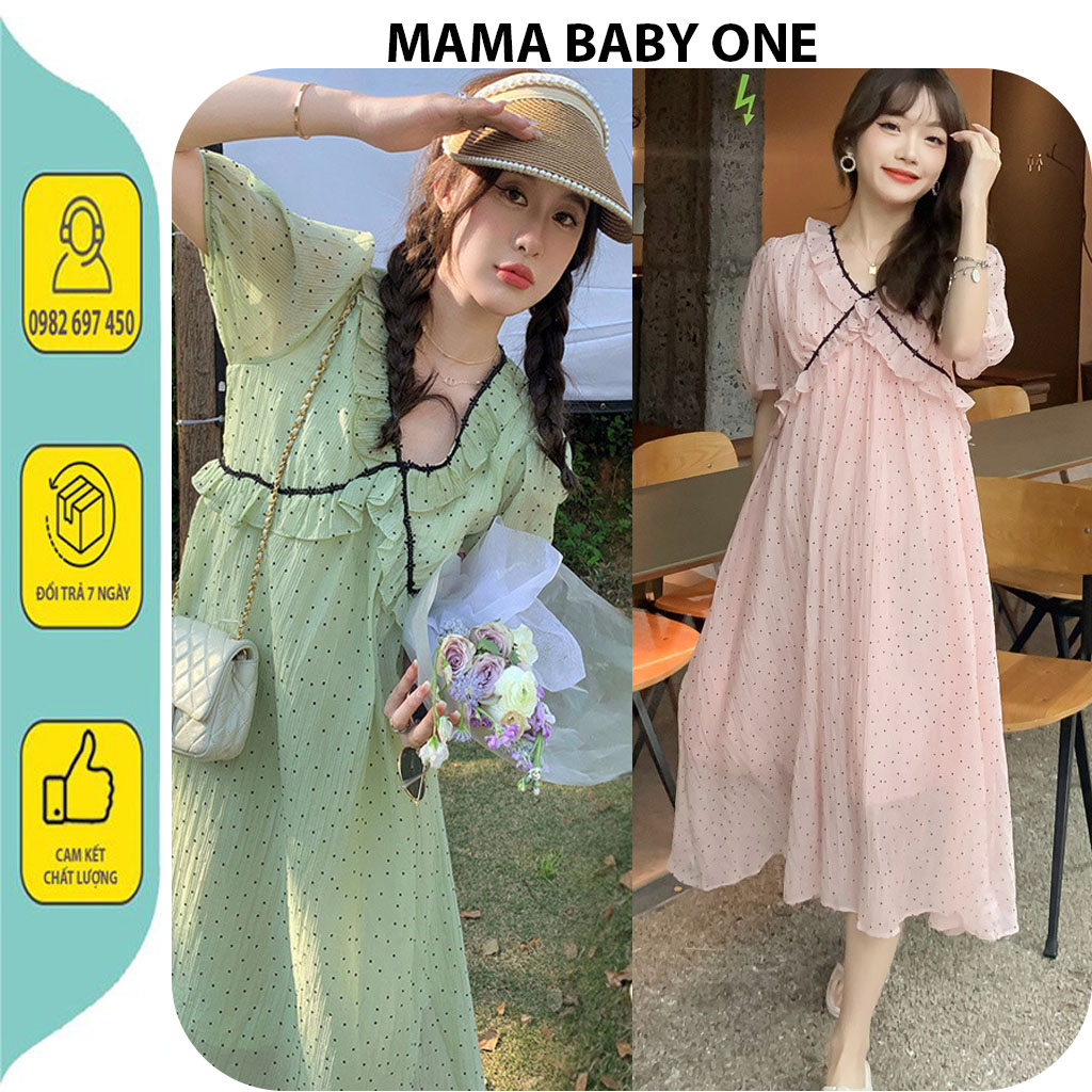 VÁY BẦU CÔNG SỞ ĐẸP-ĐẦM BẦU MÙA HÈ THIẾT KẾ VOAN CHẤM BI THỜI TRANG XINH XẮN MẶC ĐI CHƠI, DỰ TIỆC