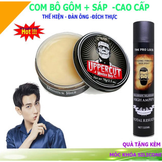 Gôm xịt tóc nam, combo gôm xịt tóc the pro lock sáp vuốt tóc nam,gôm và sáp,giữ nếp lâu đến 48h, phong cách giới trẻ (tặ