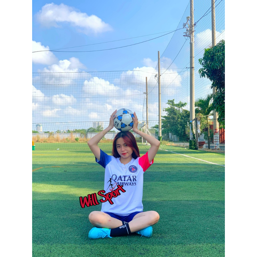 Bộ quần áo bóng đá clb Pari trắng thun lạnh 2024