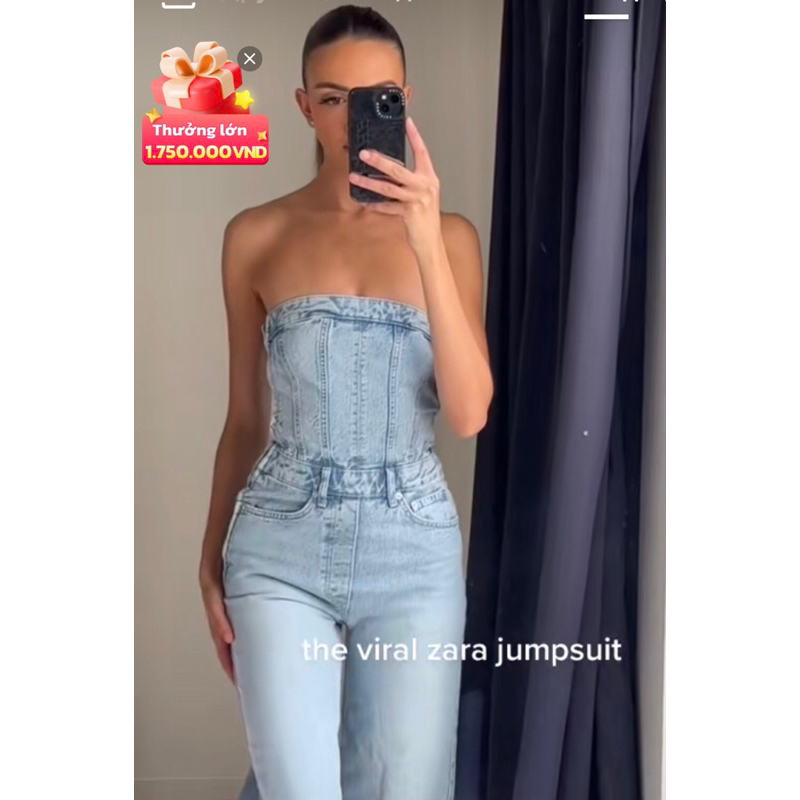 JUMPSUIT CORSET BỘ LIỀN QUẦN DENIM JEANS ZARA ZR AUTH NEW TAG SALE HOT HIT