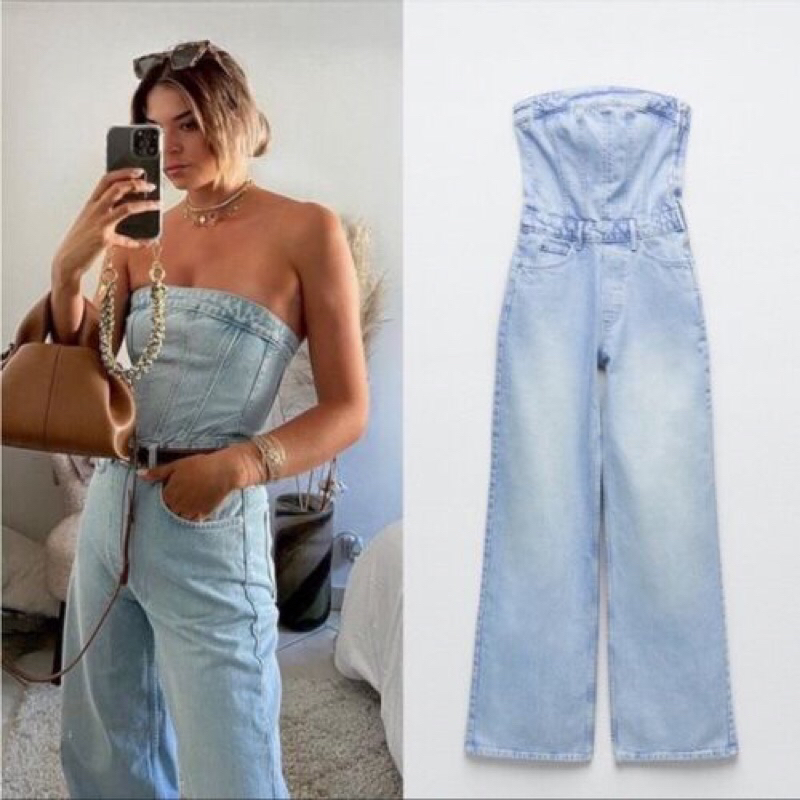 JUMPSUIT CORSET BỘ LIỀN QUẦN DENIM JEANS ZARA ZR AUTH NEW TAG SALE HOT HIT
