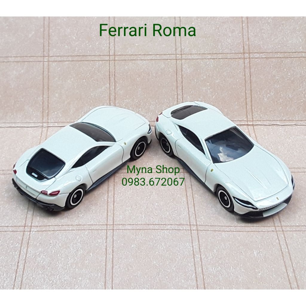 Đồ chơi mô hình xe tomica không hộp, Ferrari Roma (trắng) (Ferrari Collection)
