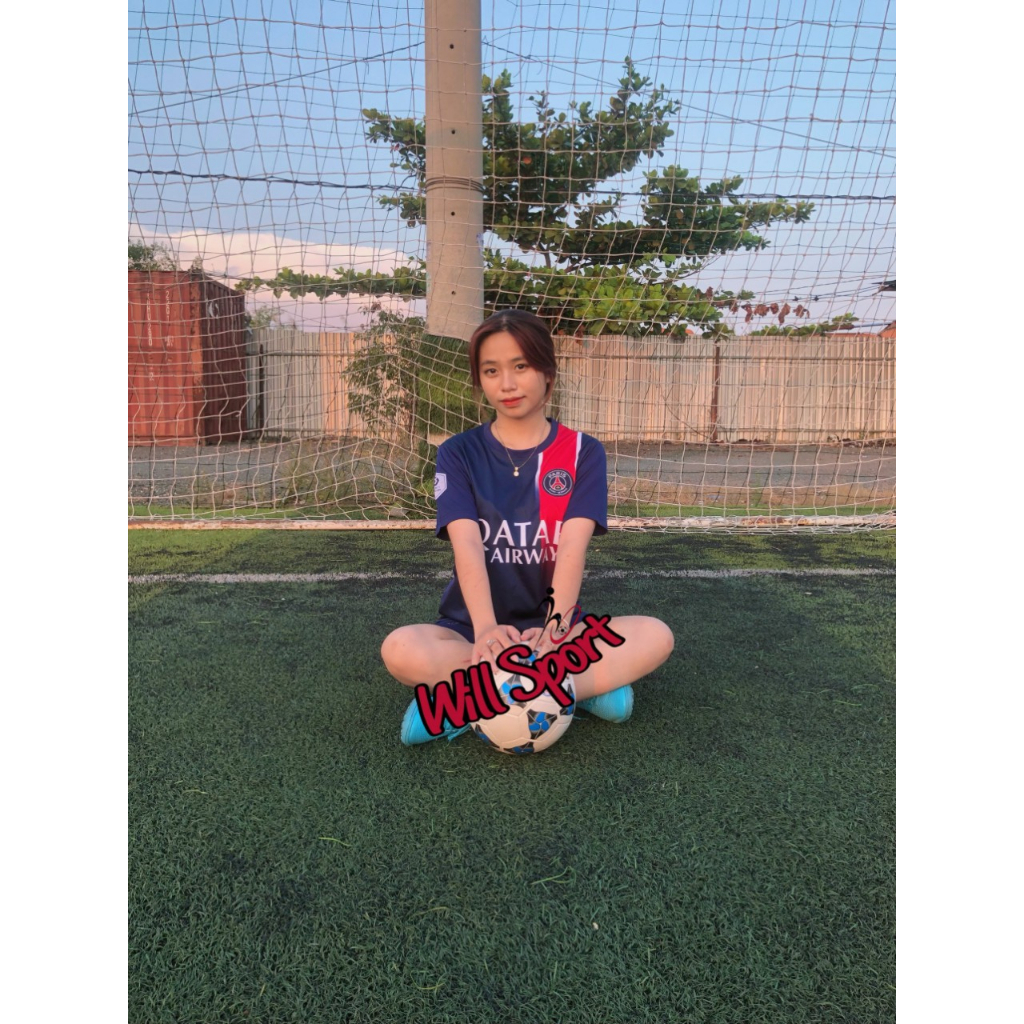 Bộ quần áo bóng đá clb PARI XANH DƯƠNG SÂN NHÀ THUN CAO CẤP 2024