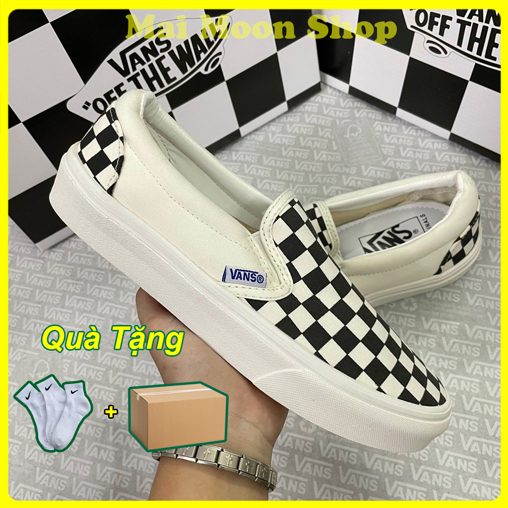 Giày Thể Thao Vans Lười Họa Tiết Caro Bản Sịn ,Giày Vans Caro Nam Nữ Đủ Size 36-43 Dễ Vệ Sinh