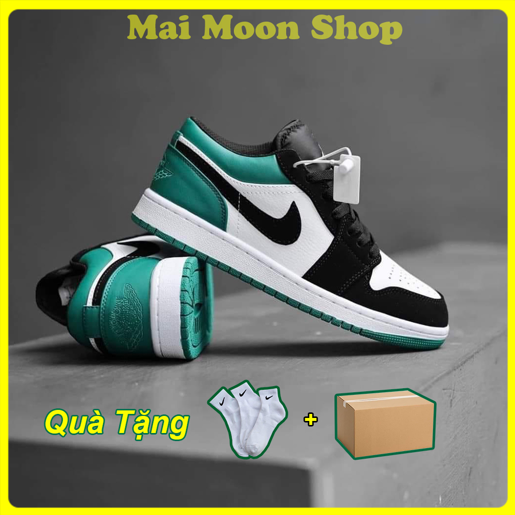 Giày Jordan 1 Low Mystic Green Bản Cao Cấp Da Chuẩn, Giày Thể Thao Jordan Xanh lá Cực Hottrend Nam Nữ Full Phụ Kiện