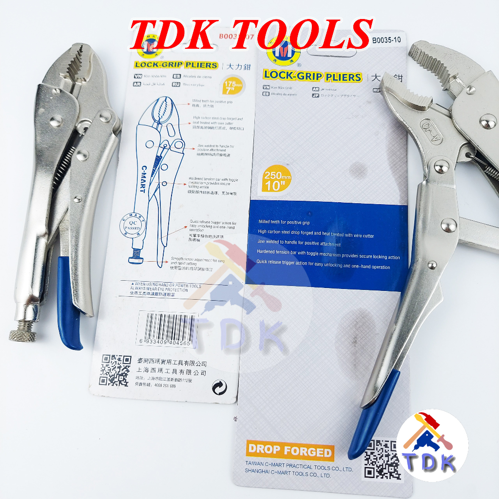 Kìm bấm chết 7"/175mm 10"/250mm C-Mart B0035, kìm chết miệng cong thép CR-V