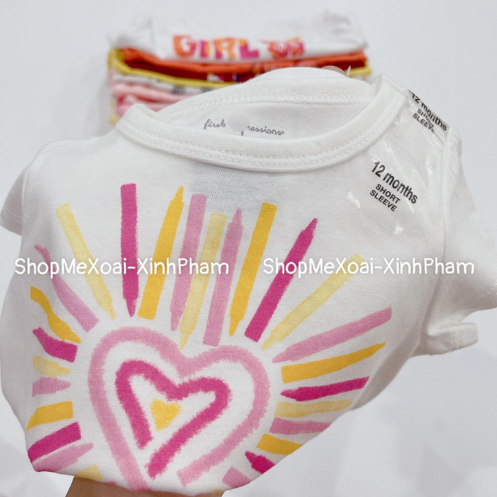 [Size 3-6M 5-7kg ] Áo phông First im..pression xuất dư dòng cao cấp cho bé trai/gái