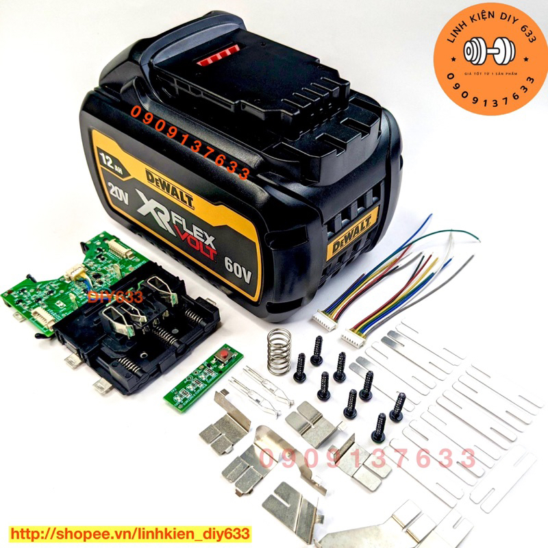 Combo vỏ mạch Dewalt Flex Volt 20V-60V 15 cell