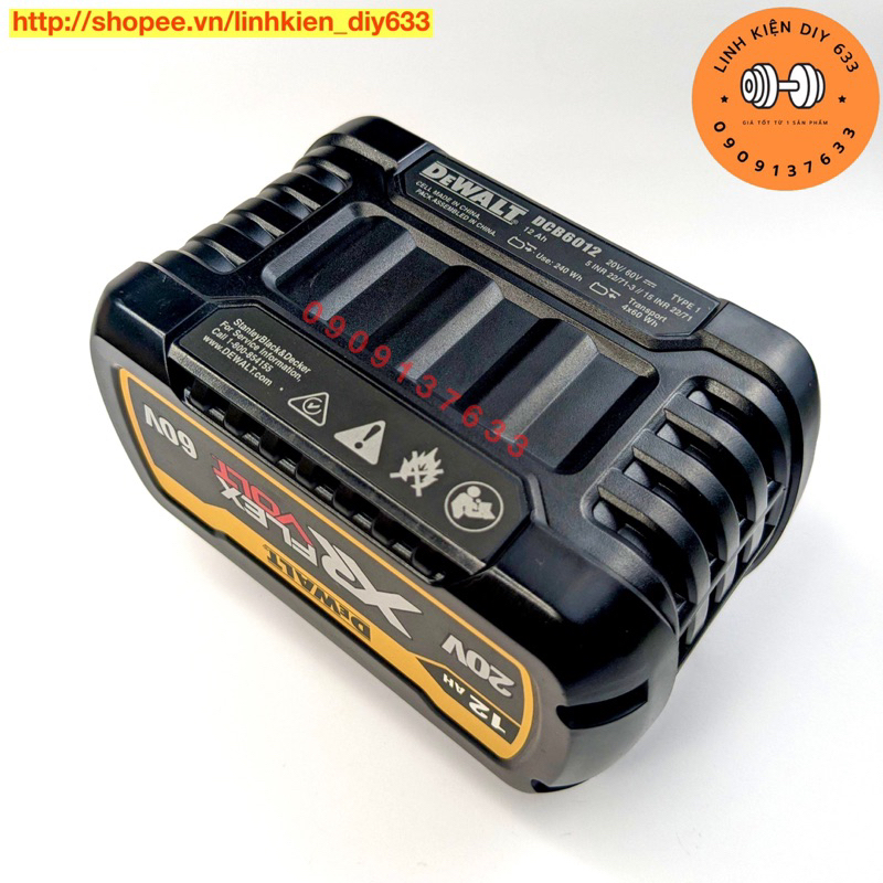 Combo vỏ mạch Dewalt Flex Volt 20V-60V 15 cell