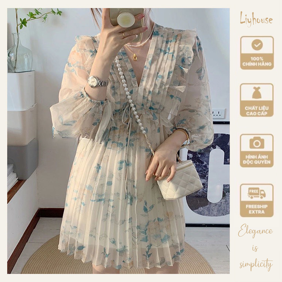 Váy babydoll dự tiệc sang chảnh dự tiệc đi chơi tay bồng ( Không dây buộc eo)