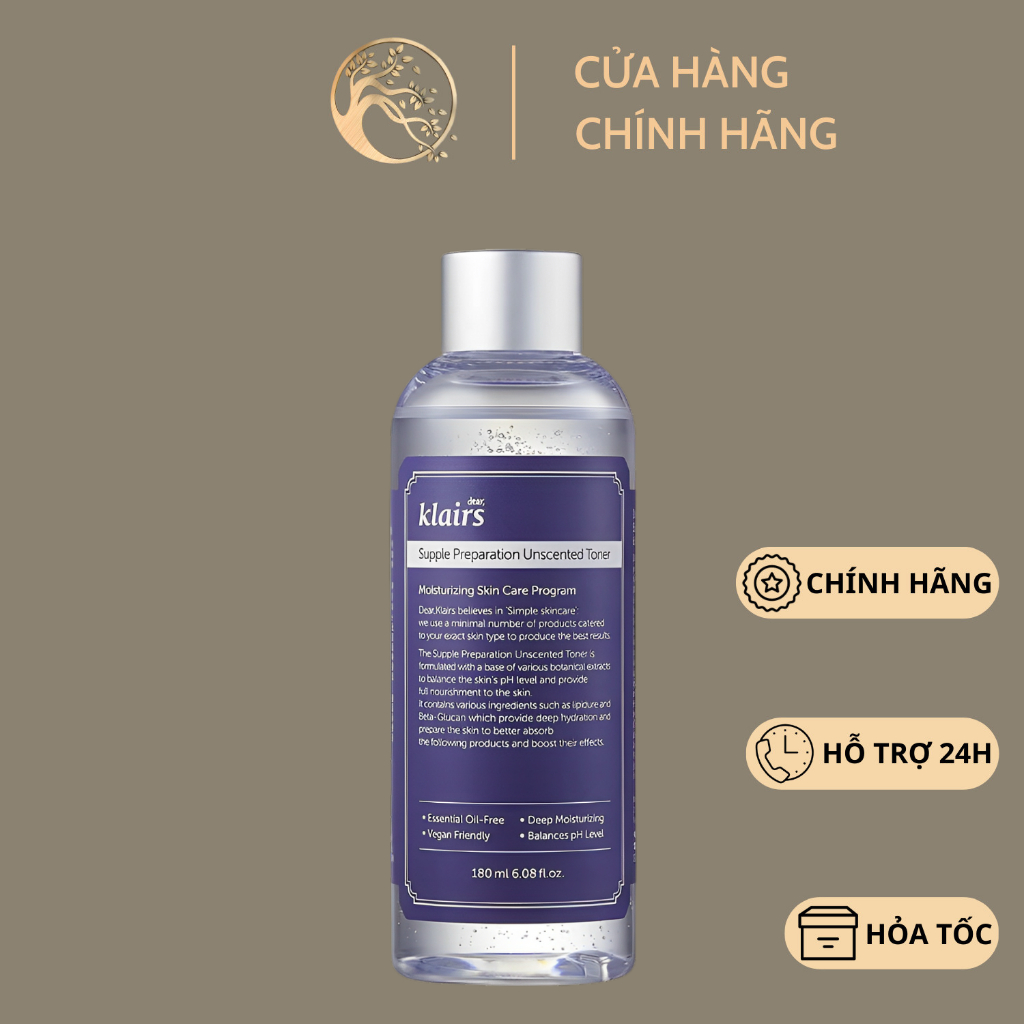 Nước hoa hồng Klairs Supple Preparation Toner