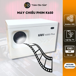 Máy chiếu phim kaw-k650 di động, máy chiếu mini plus, hình ảnh rõ nét - trải nghiệm full hd
