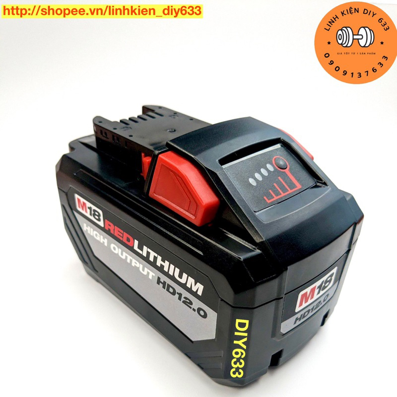 Vỏ mạch Milwaukee 18V-12AH 15 cell nhận sạc zin