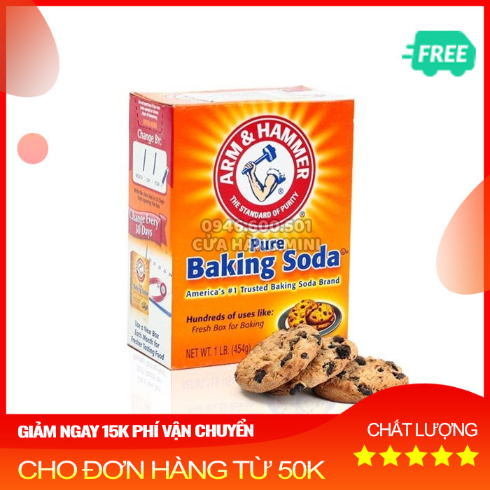 Bột Baking Soda 454g Arm & Hammer Dùng Vệ Sinh, Tẩy Rửa, Làm Bánh Đa Năng