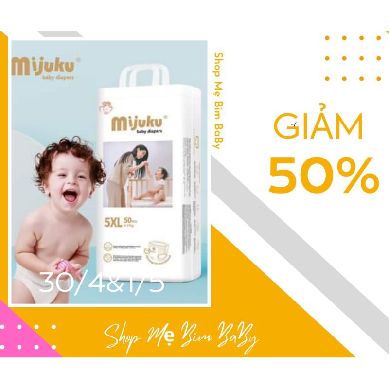 Tã bỉm quần MIJUKU 50+2 miếng chính hãng đủ size M/L/XL/XXL/XXXL/4xl/5xl.( Có kèm quà tặng)