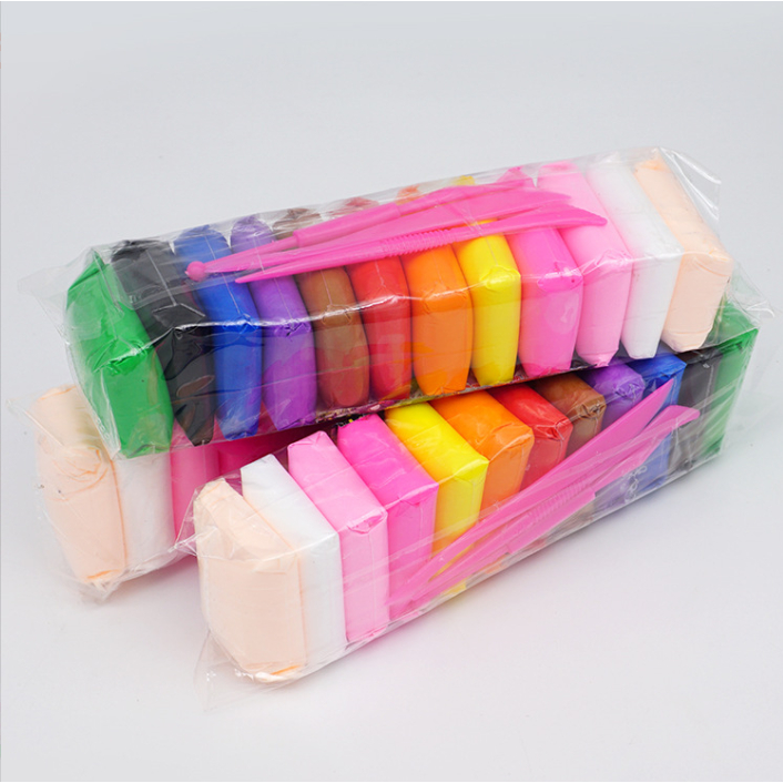 Combo 12 màu đất sét an toàn nặn hình cao cấp siêu nhẹ dành cho bé làm butter slime trang trí