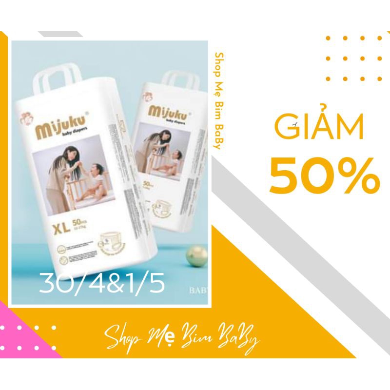 (Kèm quà tặng)Tã quần MIJUKU chính hãng 100 miếng siêu thấm nước đủ size: S đến 5xL.