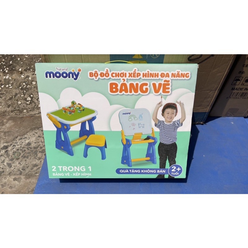 Bộ bàn ghế đa năng lego, bàn vẽ moony