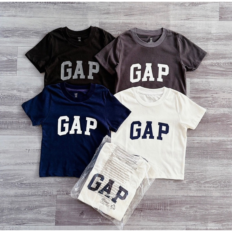 Set 4 áo phông G A P màu đen trắng xanh xám cho bé trai