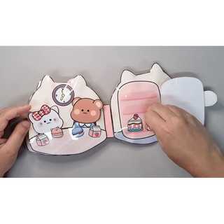 (Sách Squishy nhồi bông) Sách squishy hộp sữa dâu