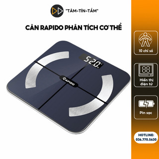 Cân điện tử bluetooth, cân sức khỏe kaw loại vuông, phân tích chỉ số cơ thể - món quà ý nghĩa