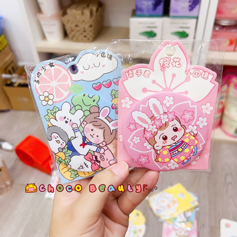 Gương bỏ túi mini cầm tay nhỏ gọn hình dáng dễ thương