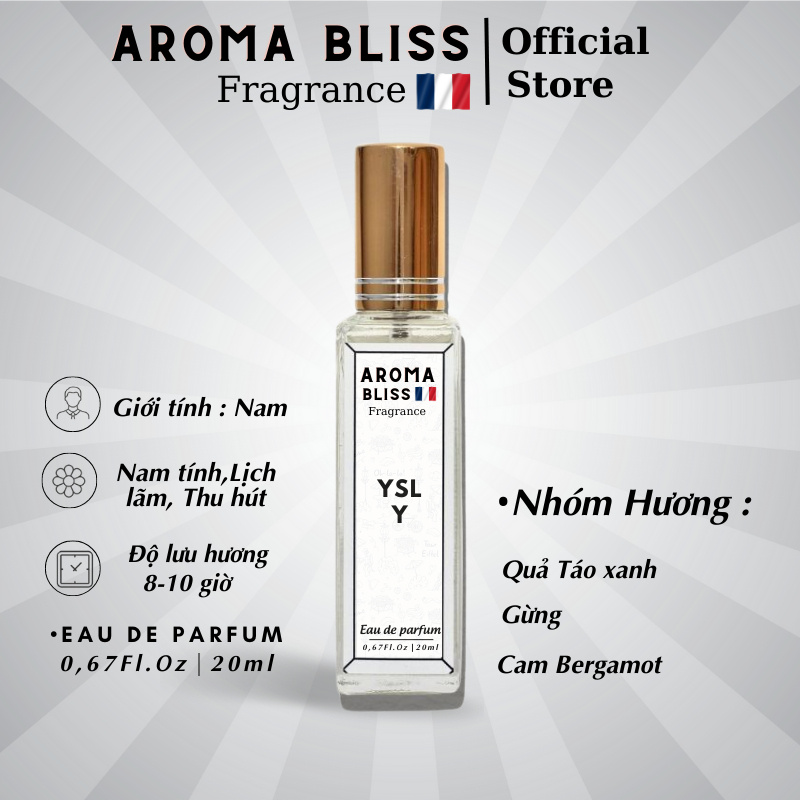 Nước Hoa Nam YSL Y edp chính hãng Aroma Bliss 20ml thơm lâu hương thơm ngọt dịu sang trọng quyến rũ
