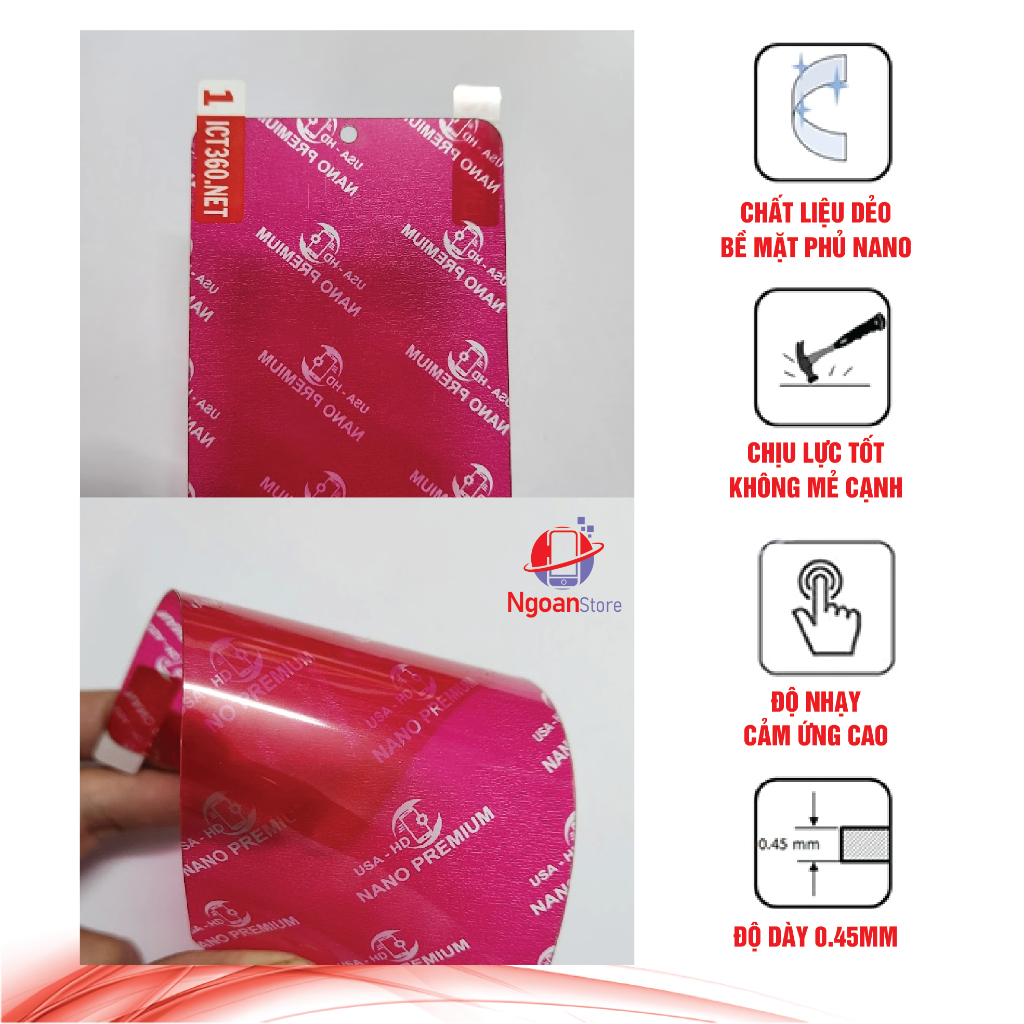 Cường lực dẻo nano cho iPhone 6/6plus/6s/6splus/7/7plus/8/8plus/x/xs/xsmax/11/12/13/14/pro/max/promax - Ngoan Store