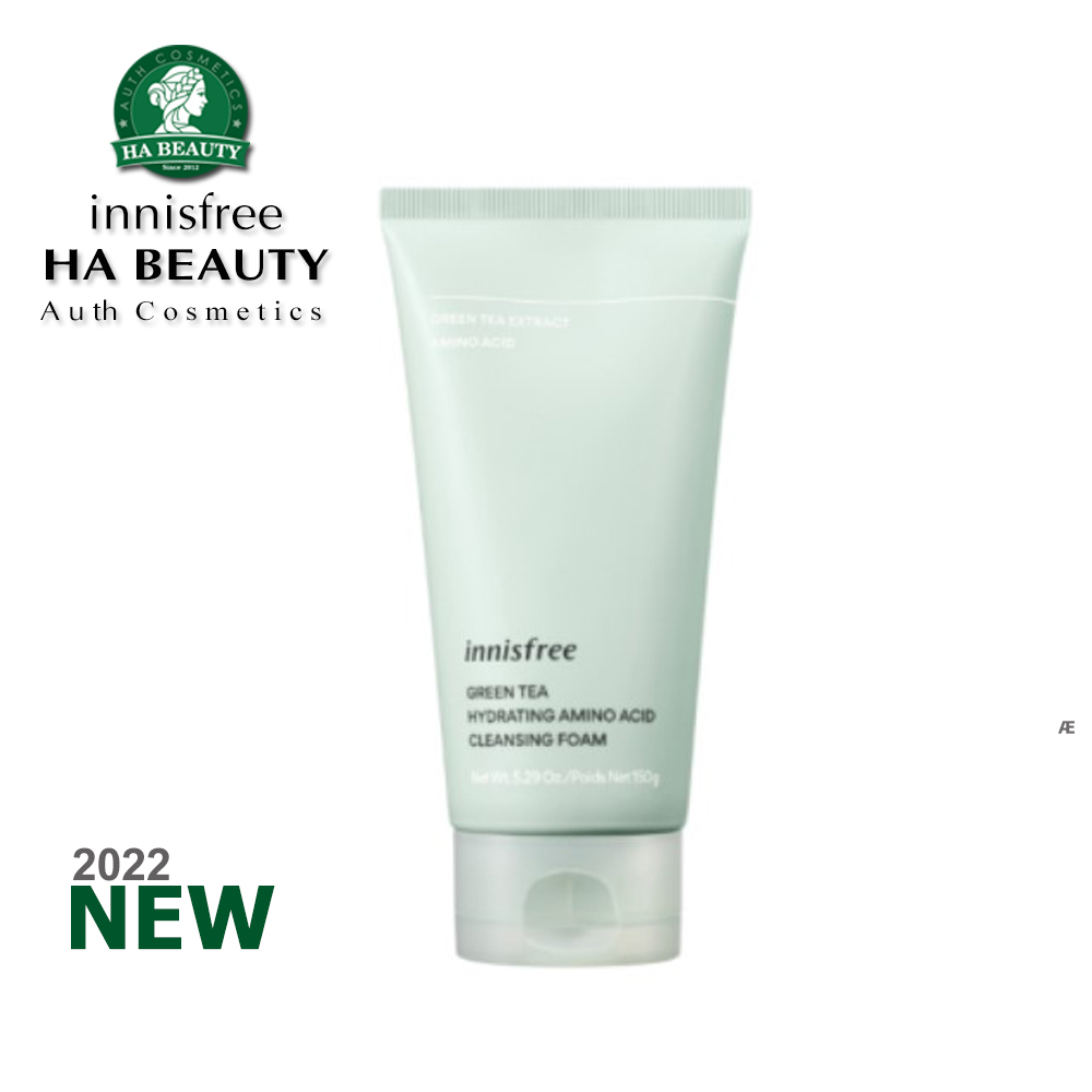 Sữa rửa mặt làm sạch dịu nhẹ trà xanh innisfree Green Tea Amino Hydrating Cleansing Foam 150g