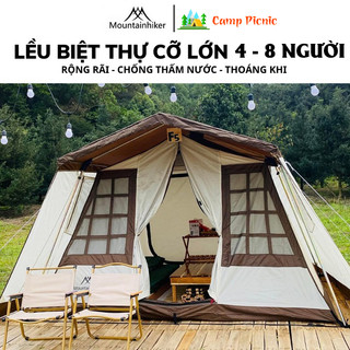 Lều cắm trại Glamping Home, Lều biệt thự chính hãng Moutainhiker mã sản phẩm SZK286 kích thước 316*284*205cm dùng 4-6ng