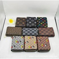 Ví da ngắn kẻ sọc