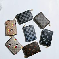 Ví da ngắn kẻ sọc