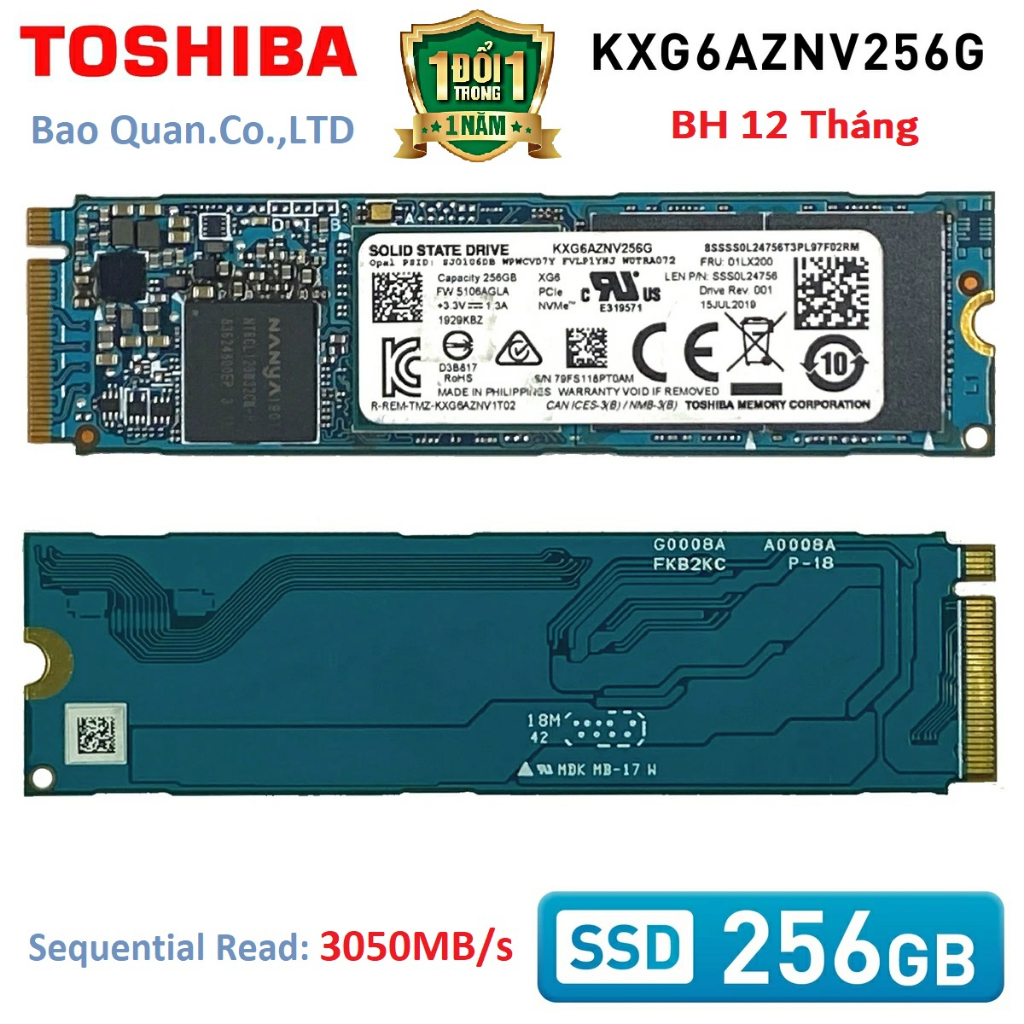 Ổ SSD Toshiba (Koxia) XG6 256GB M2 Nvme - BH 12 Tháng - Bóc máy New - Gửi ảnh test | BigBuy360 - bigbuy360.vn