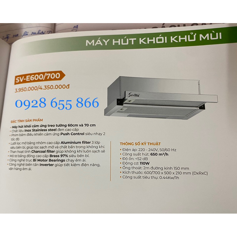 Máy Hút Mùi Sevilla SV E700 | Hút mùi âm tủ Sevilla SV E600 | Hút mùi bếp Fuger FG 06DL, BH 2 năm | BigBuy360 - bigbuy360.vn