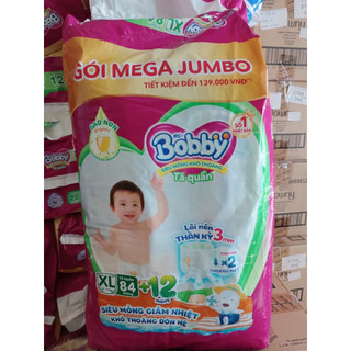 Tã quần bobby mega jumbo XL84 mẫu mới
