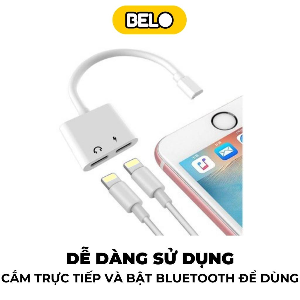 Jack chuyển đổi tai nghe, cáp chuyển đổi 2in1 laining sang 2 chân laining vừa sạc vừa nghe nhạc -Belo